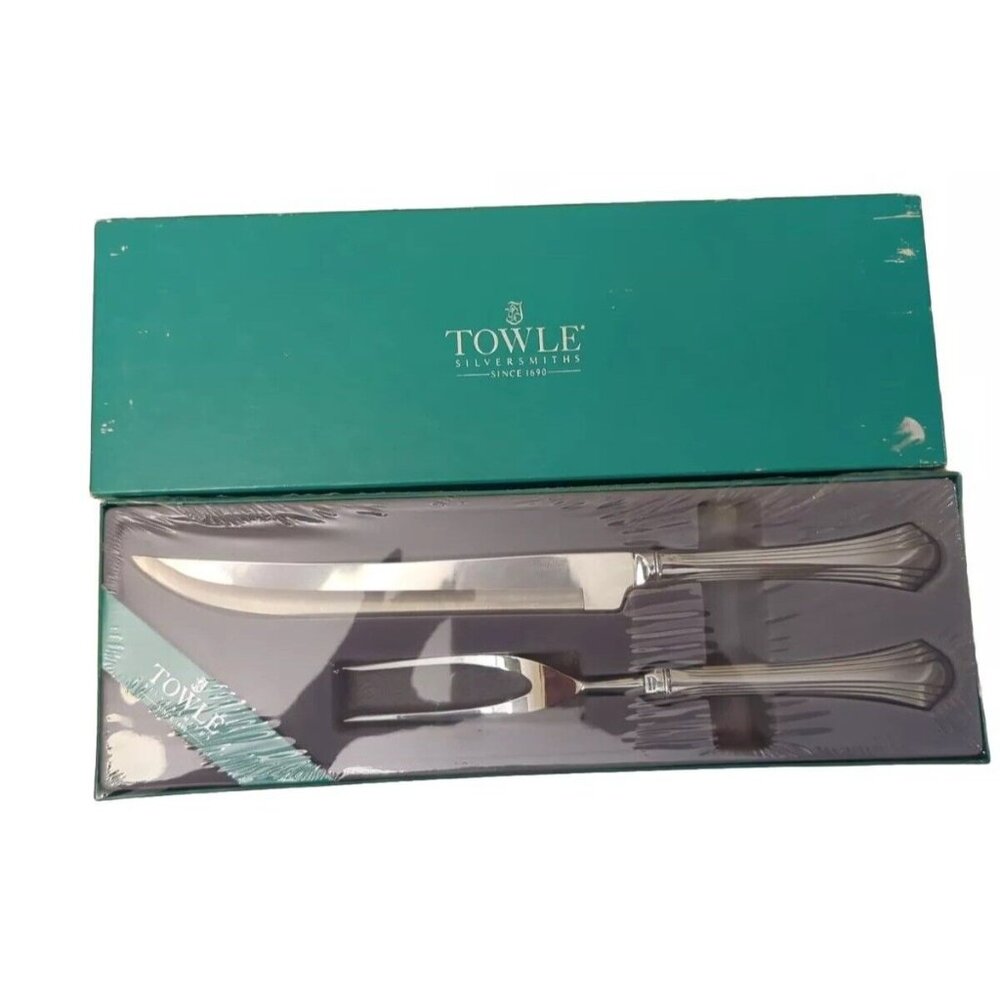 VTG Towle’ Silversmiths ATHENA Carving‎ Knife & Serving Fork SEALED Shrink Wrap